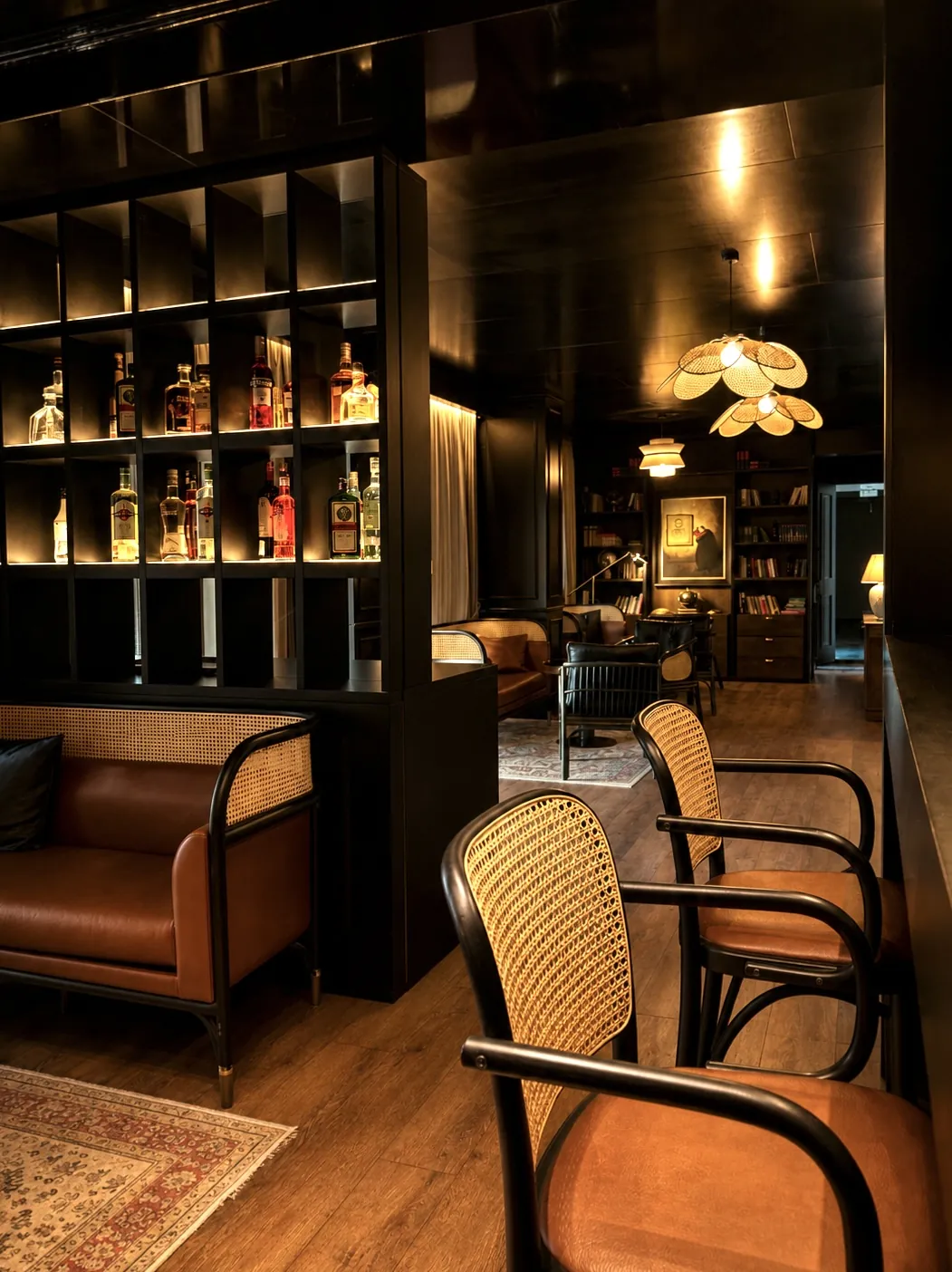 The guests-only lounge bar at Lusso Boutique Hotel in central Prishtina